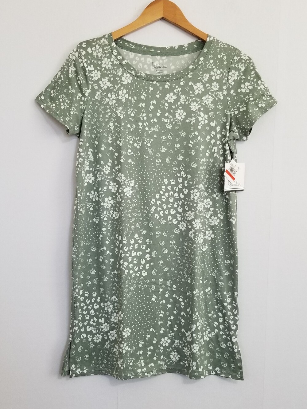 NWT Roudelain Sage Green Floral Super Soft Pajama Night Dress Size XS